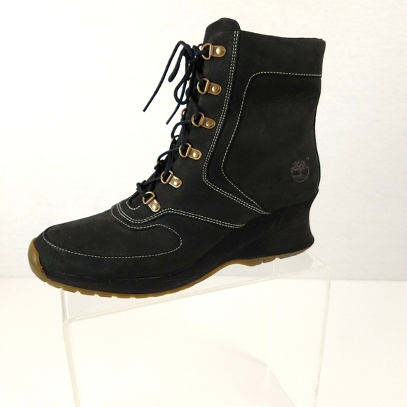 timberland wedge heel boots